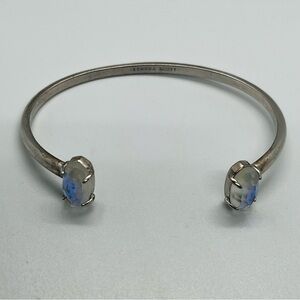 Kendra Scott Silver Cuff with Iridescent Blue Stones